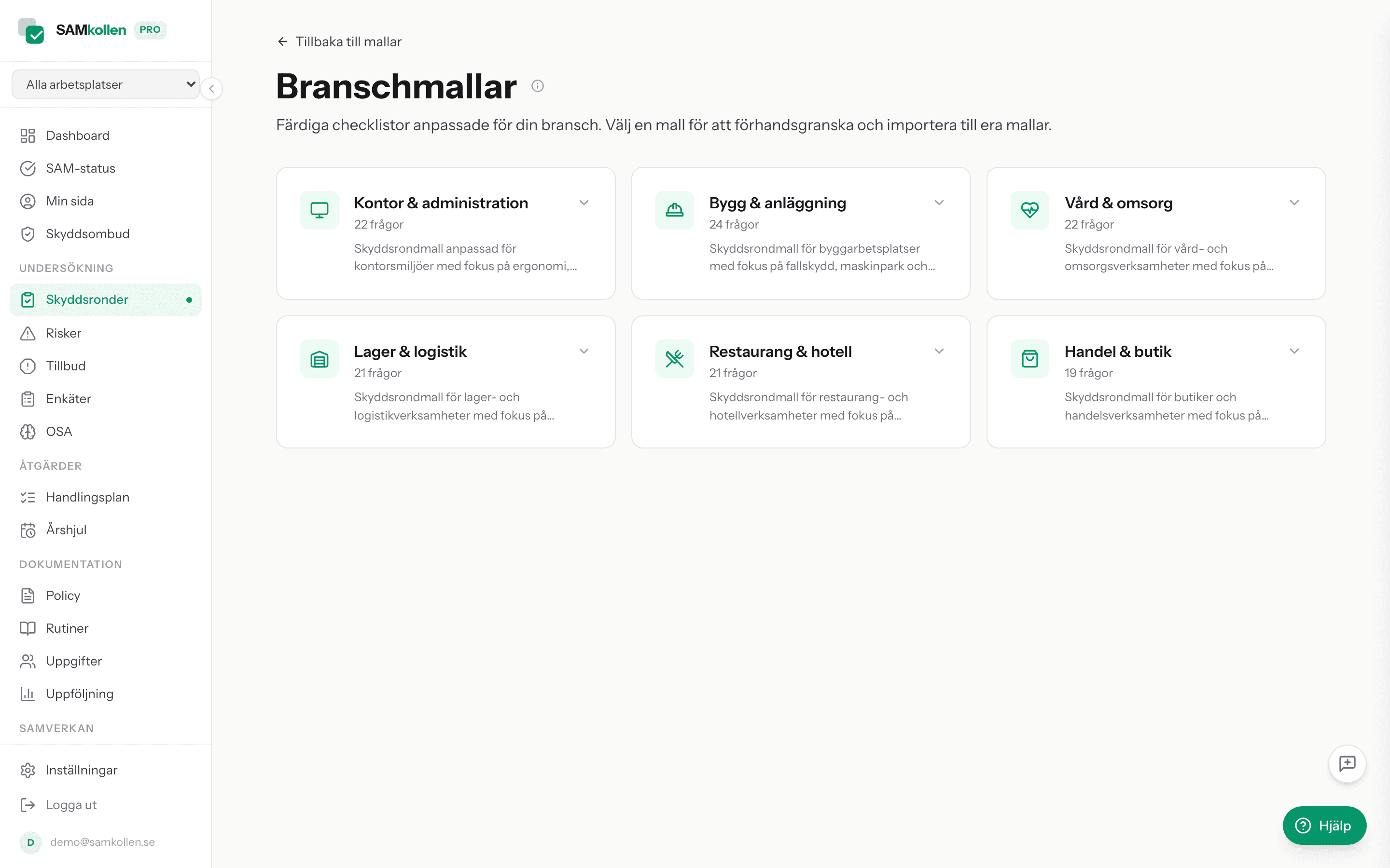 Dokumentvy med policy, rutiner och instruktioner