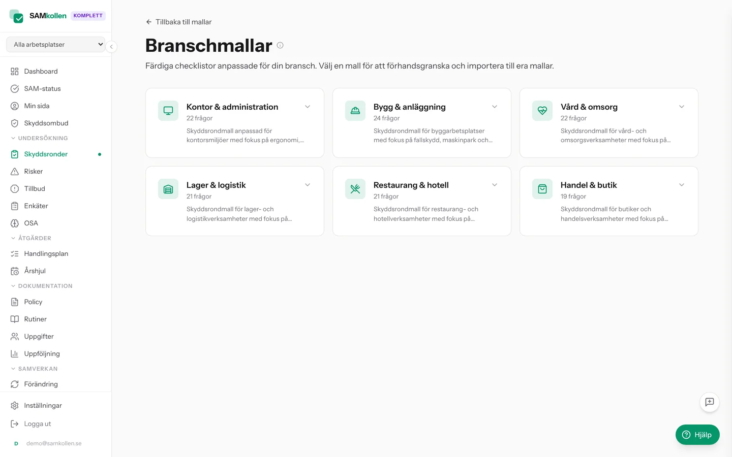 Dokumentvy med policy, rutiner och instruktioner