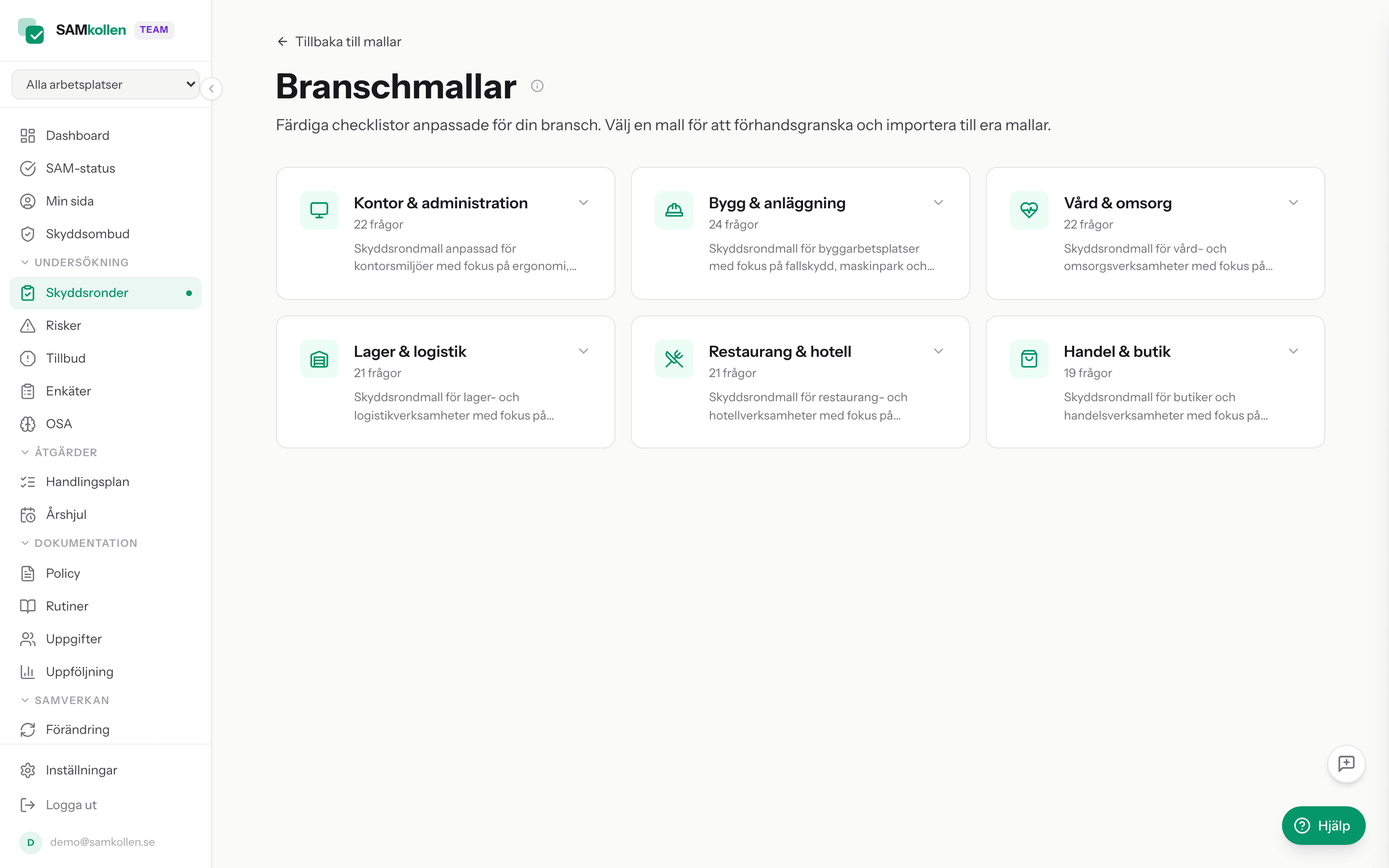 Dokumentvy med policy, rutiner och instruktioner